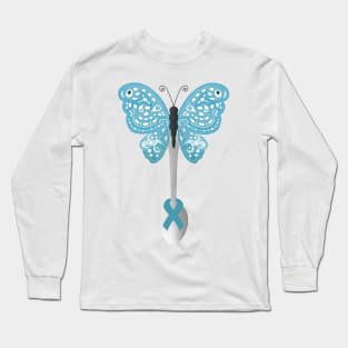 Butterfly Spoon Awareness Ribbon! (Blue) Long Sleeve T-Shirt